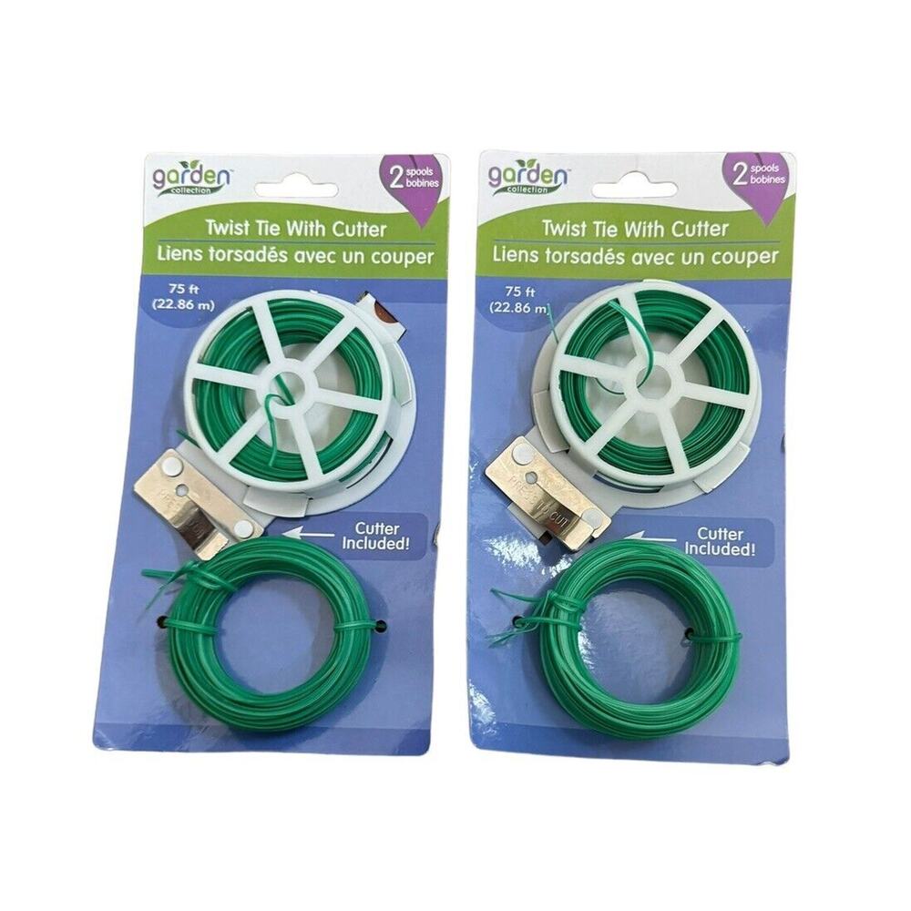 Garden Collection Twist Tie With Cutter 4 Spools 75 FT X 2 Wreath Making Plants